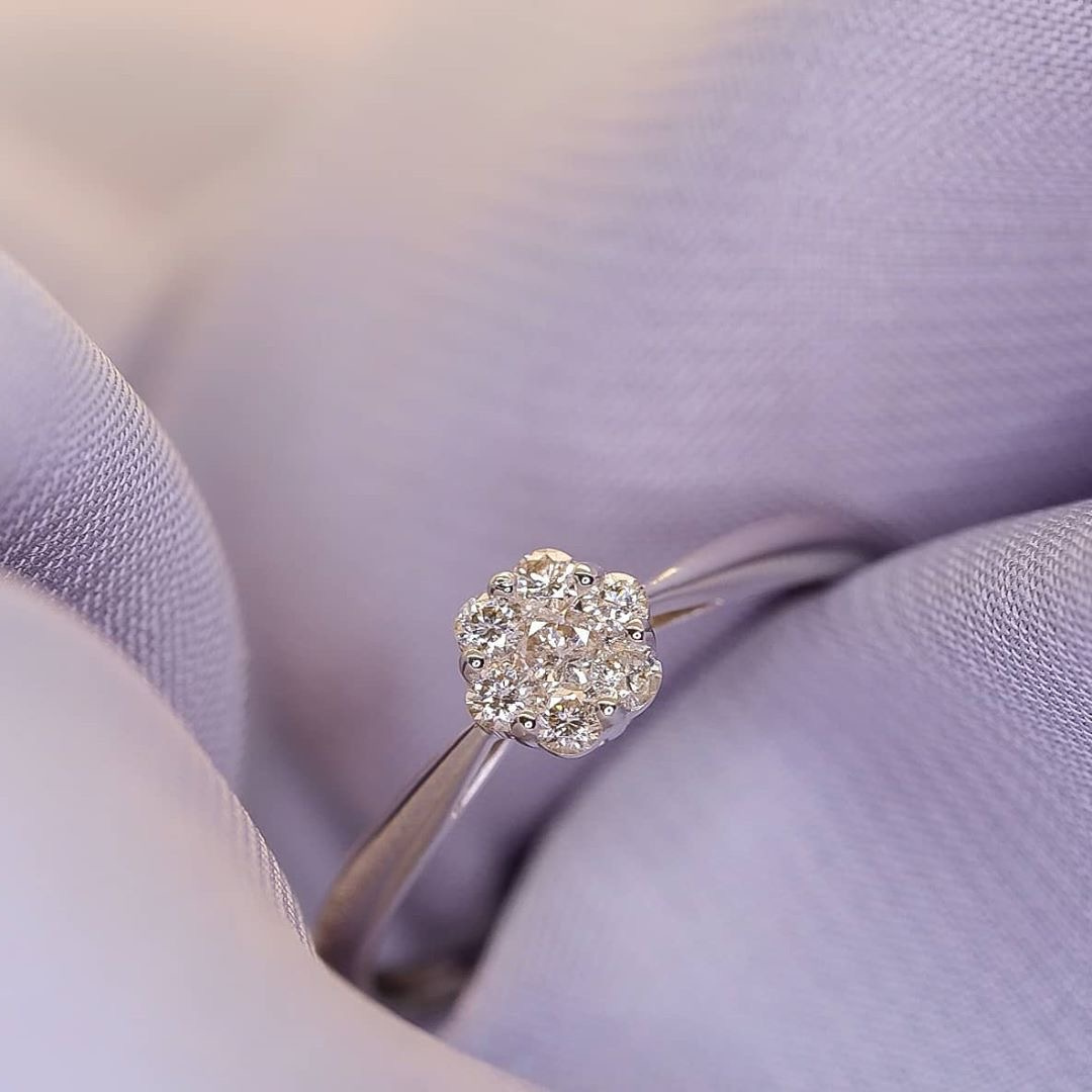 Diamond Rositas Engagement Ring and Art Deco Half Eternity Bridal Set
