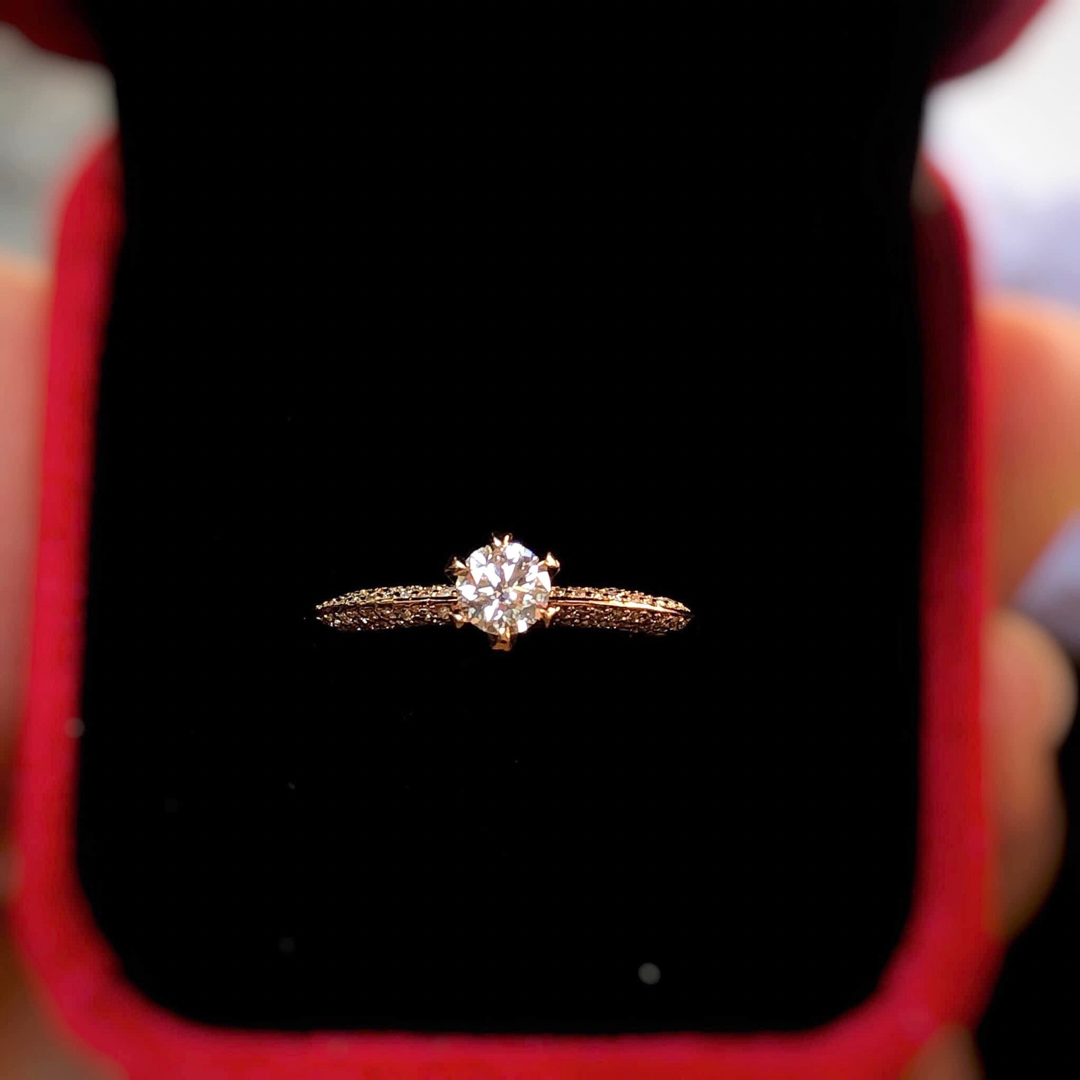 .60ctw Diamond Engagement Ring Knife Edge Micropave 18K Yellow Gold