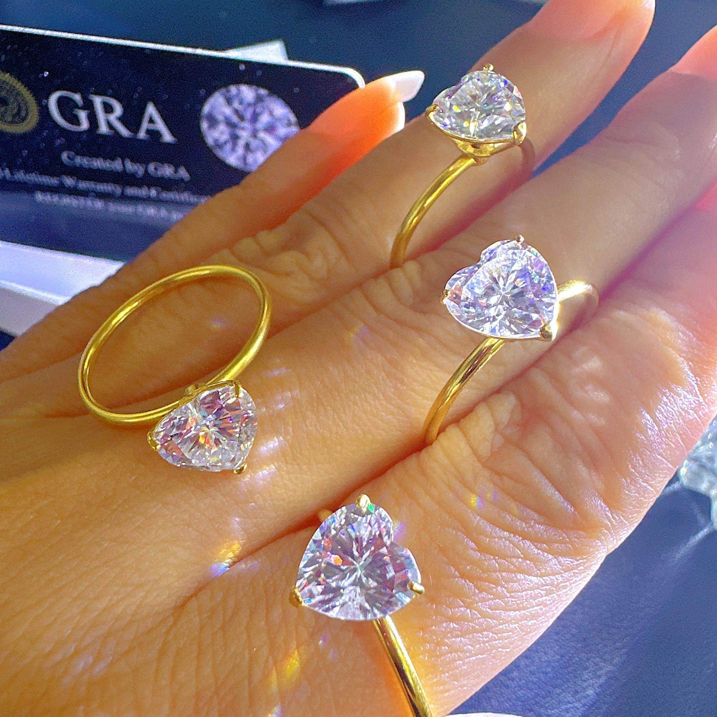 heart moissanite ring