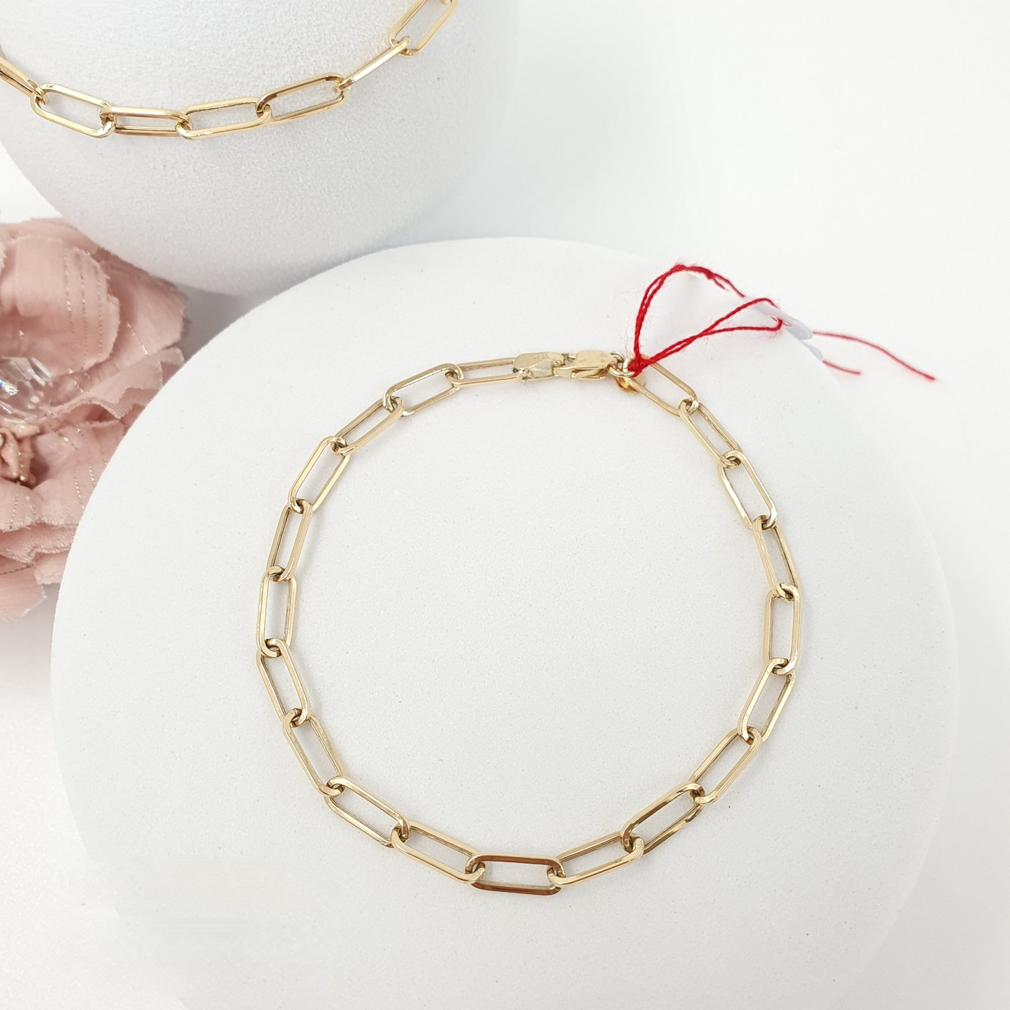 Paperclip Chain Bracelet 18K Gold