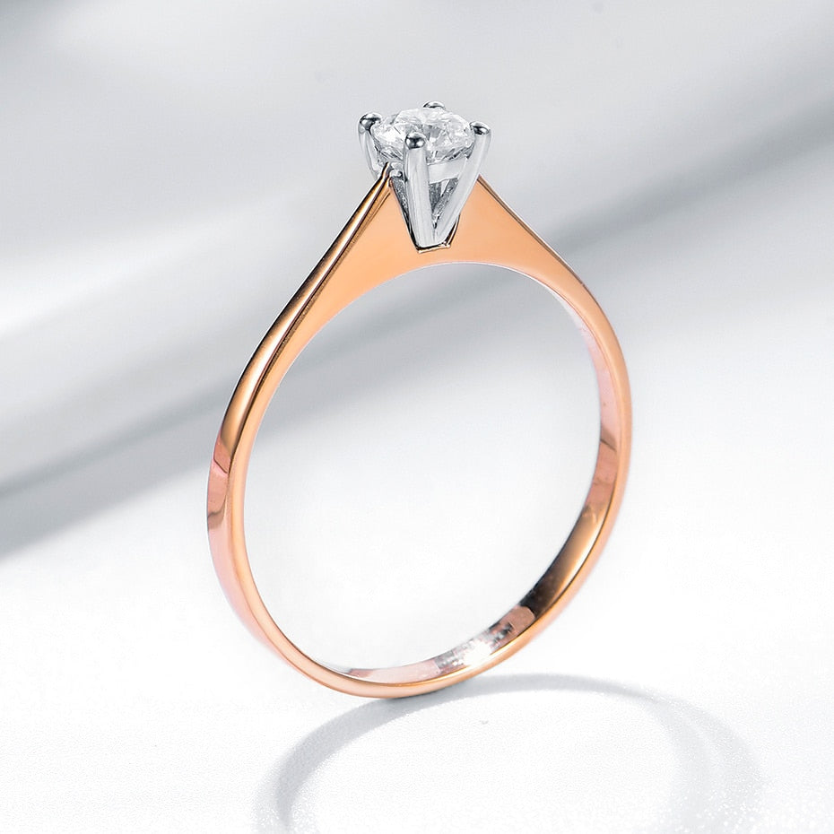 10K Solitaire Engagement Ring 4mm Moissanite