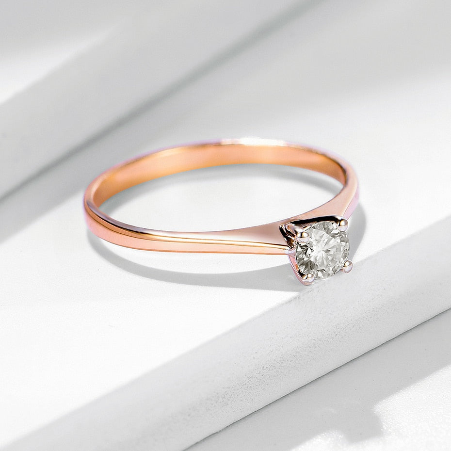 10K Solitaire Engagement Ring 4mm Moissanite