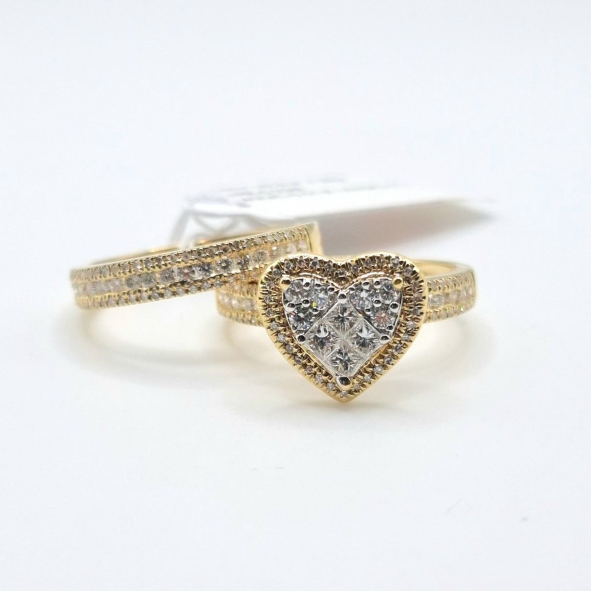 Heart Diamond Halo Engagement-Wedding Ring