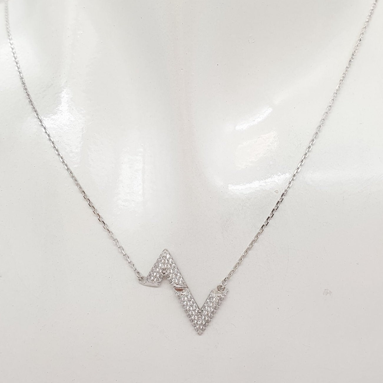 Studded Volt Necklace 18K Yellow/Rose/White Gold