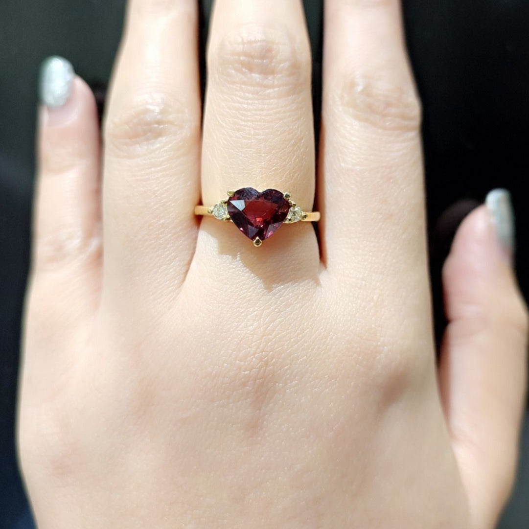 garnet engagement ring/ ladies ring