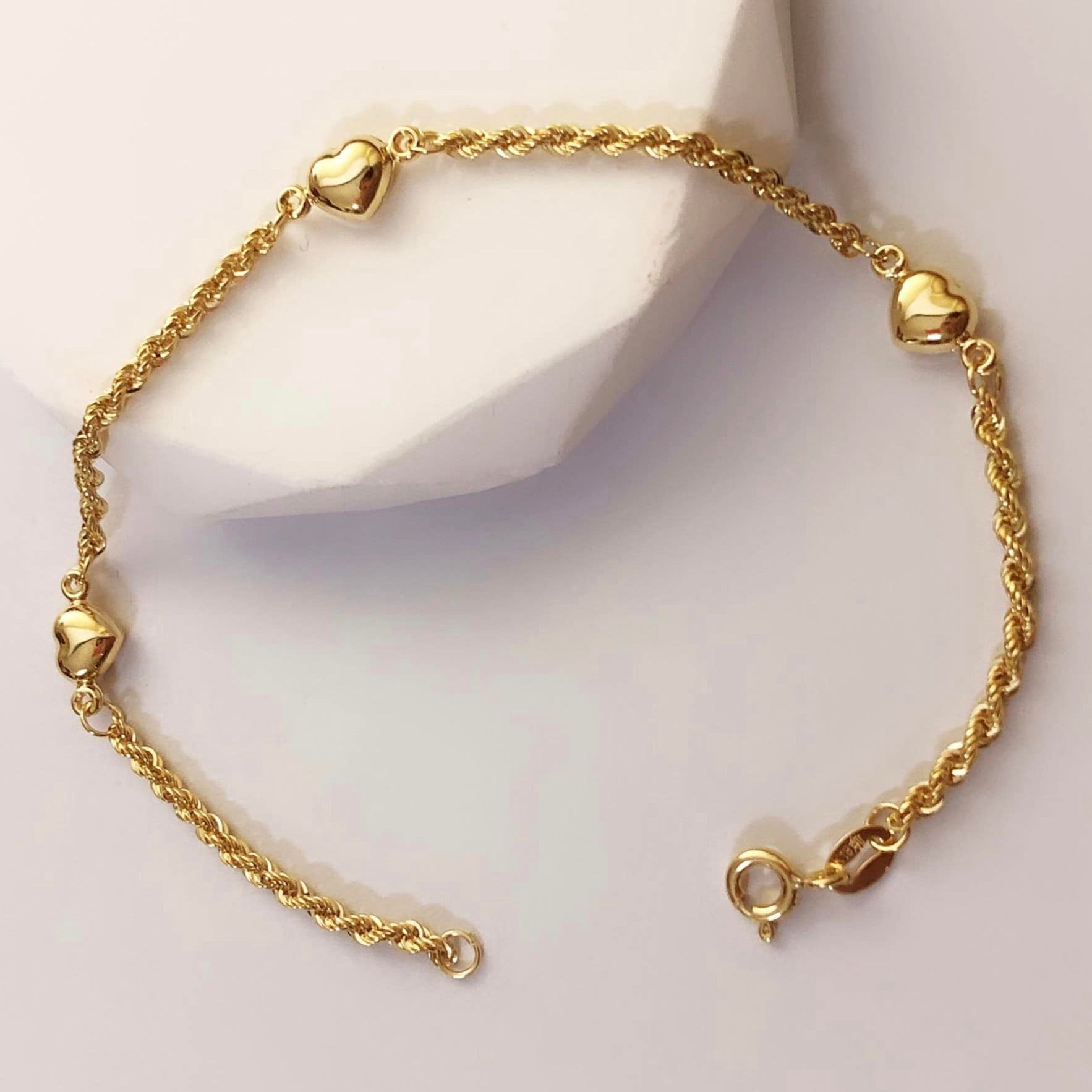 Heart Station Bracelet 18K Gold – ZNZ Jewelry Affordagold