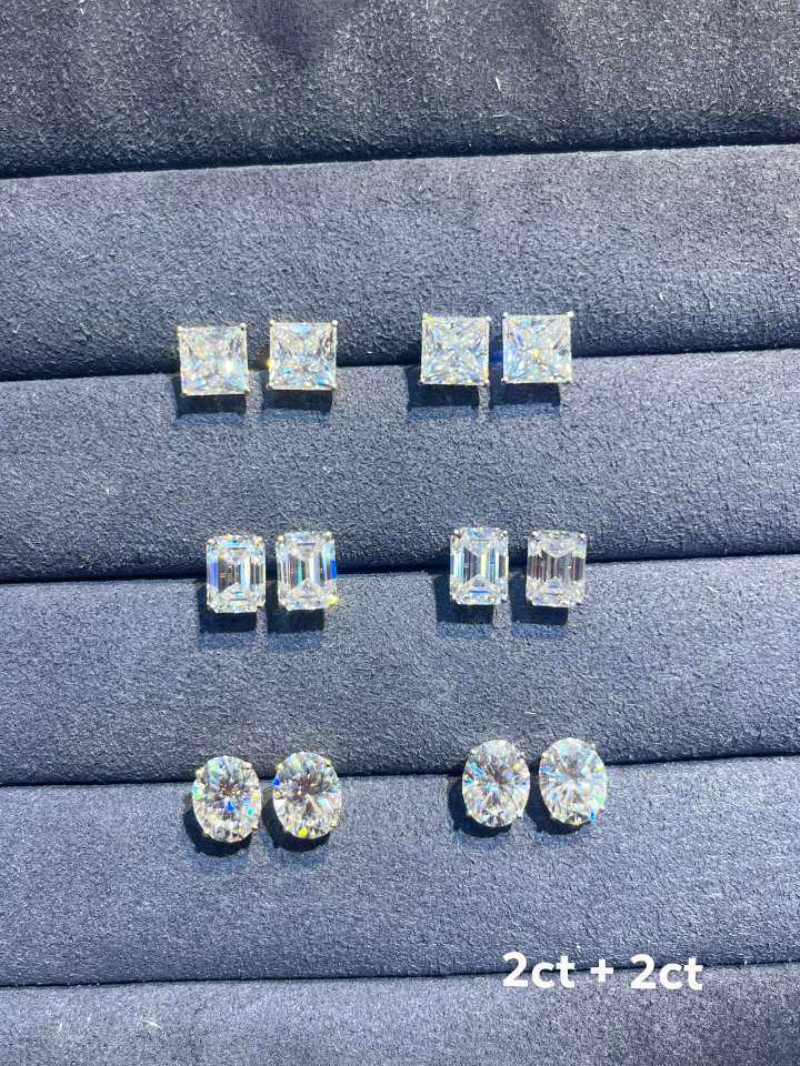 4ctw Moissanite Stud Earrings