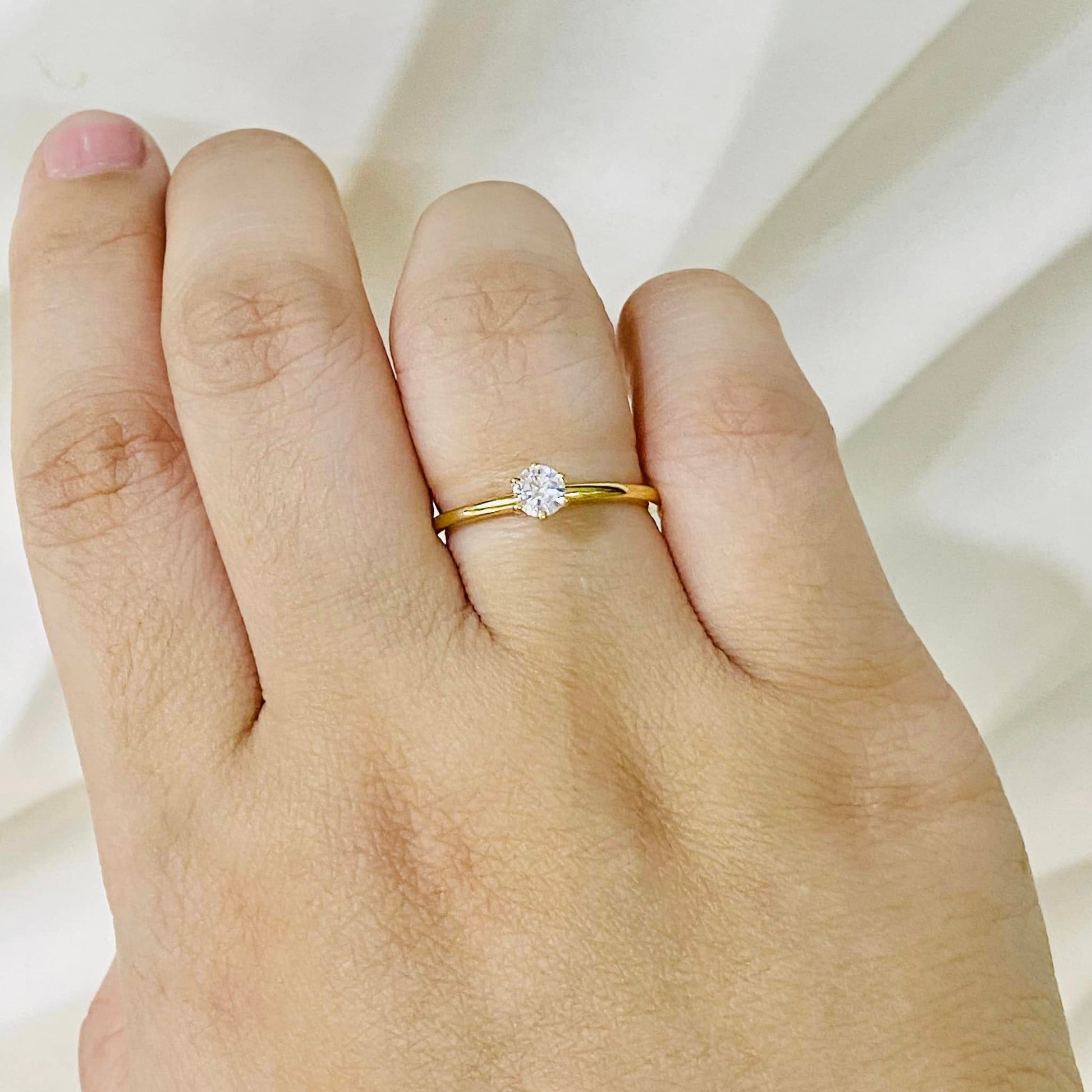 25ct Diamond 18K White/Yellow Gold Engagement Ring – ZNZ Jewelry