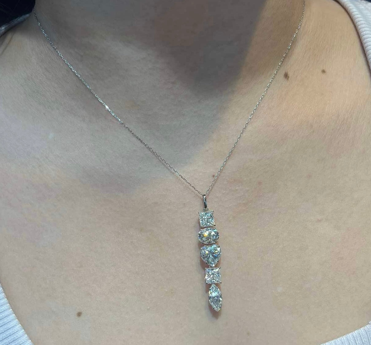 Multi-Shape Moissanite Necklace 18K