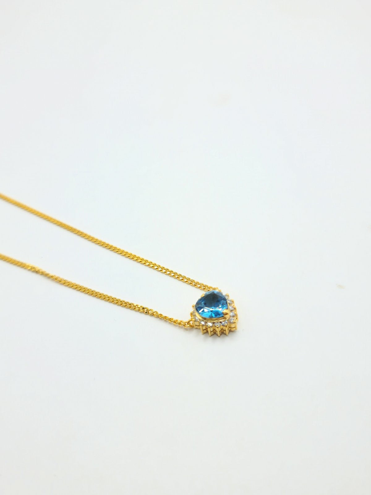 Blue Nano Heart Diamond Necklace