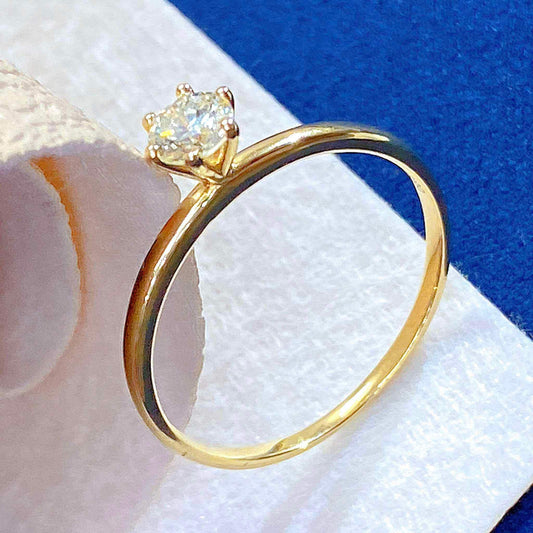 .30 CT Diamond Solitaire Ring 18K Yellow Gold