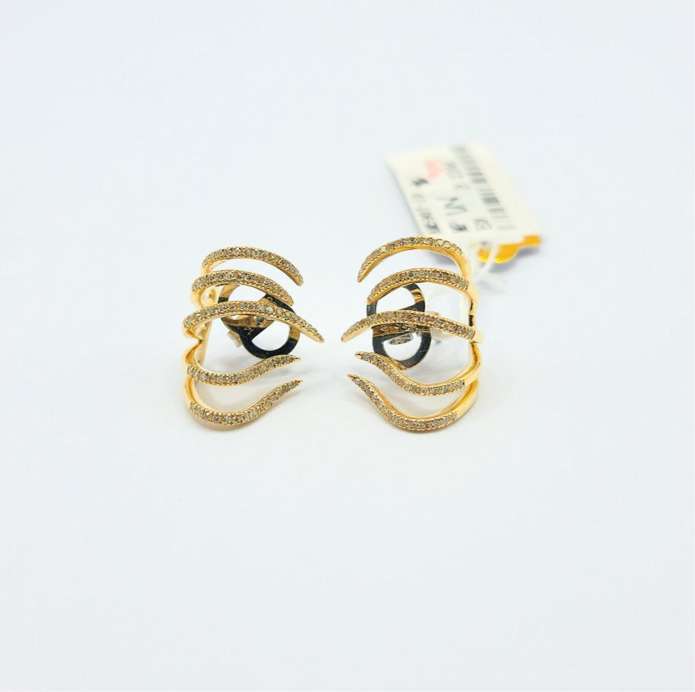 Sexy Claw Diamond Earrings 14K Gold