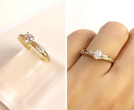 FELIZE Full Eternity Engagement Ring in 18K Gold