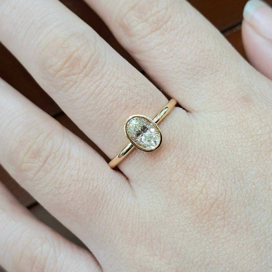 1.0ct GIA Natural Diamond 18K Engagement Ring