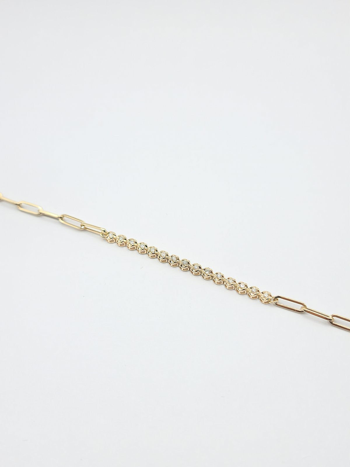 14K Gold Half Eternity Diamond Bracelet