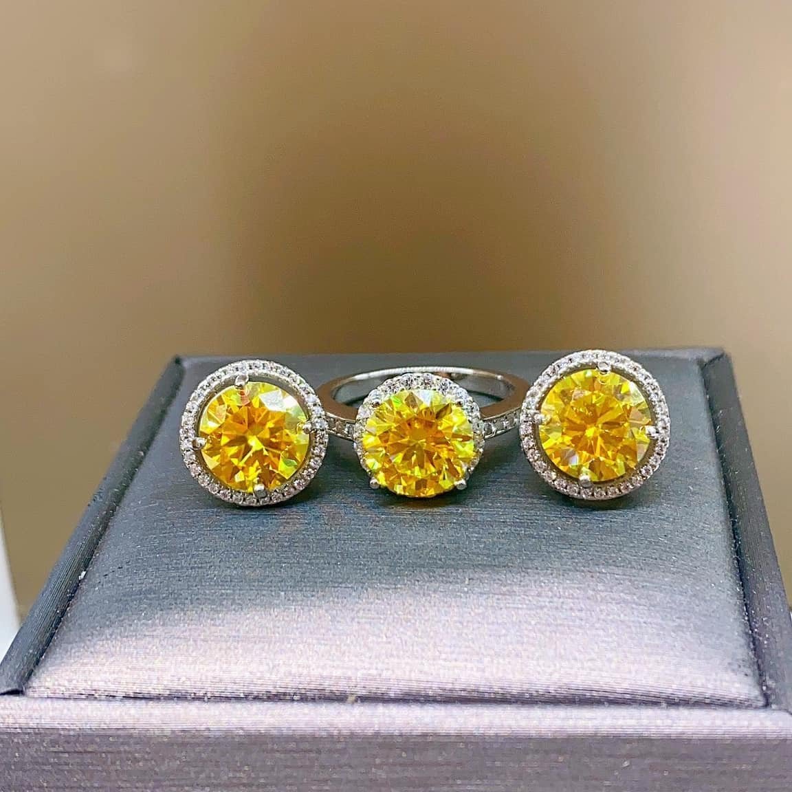 Yellow Moissanite Jewelry Set