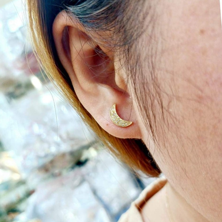 Half Moon Diamond Earrings