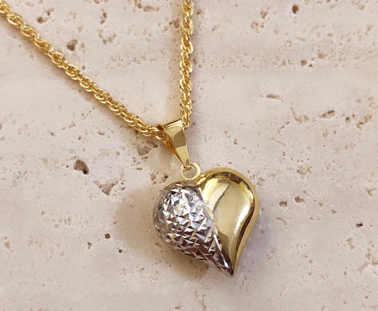 Two-Tone Heart Necklace