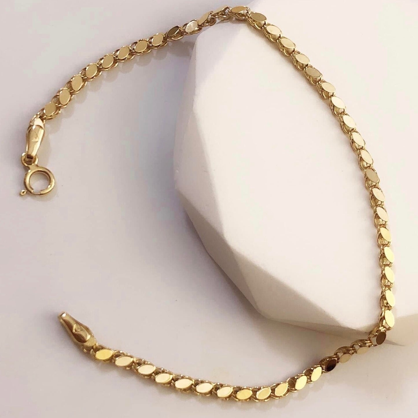 Damascus Chain Bracelet 18K Gold