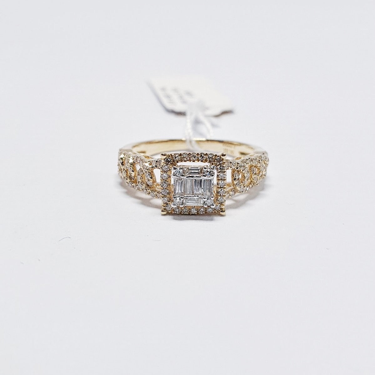 Princess Illusion Halo Diamond Engagement Ring