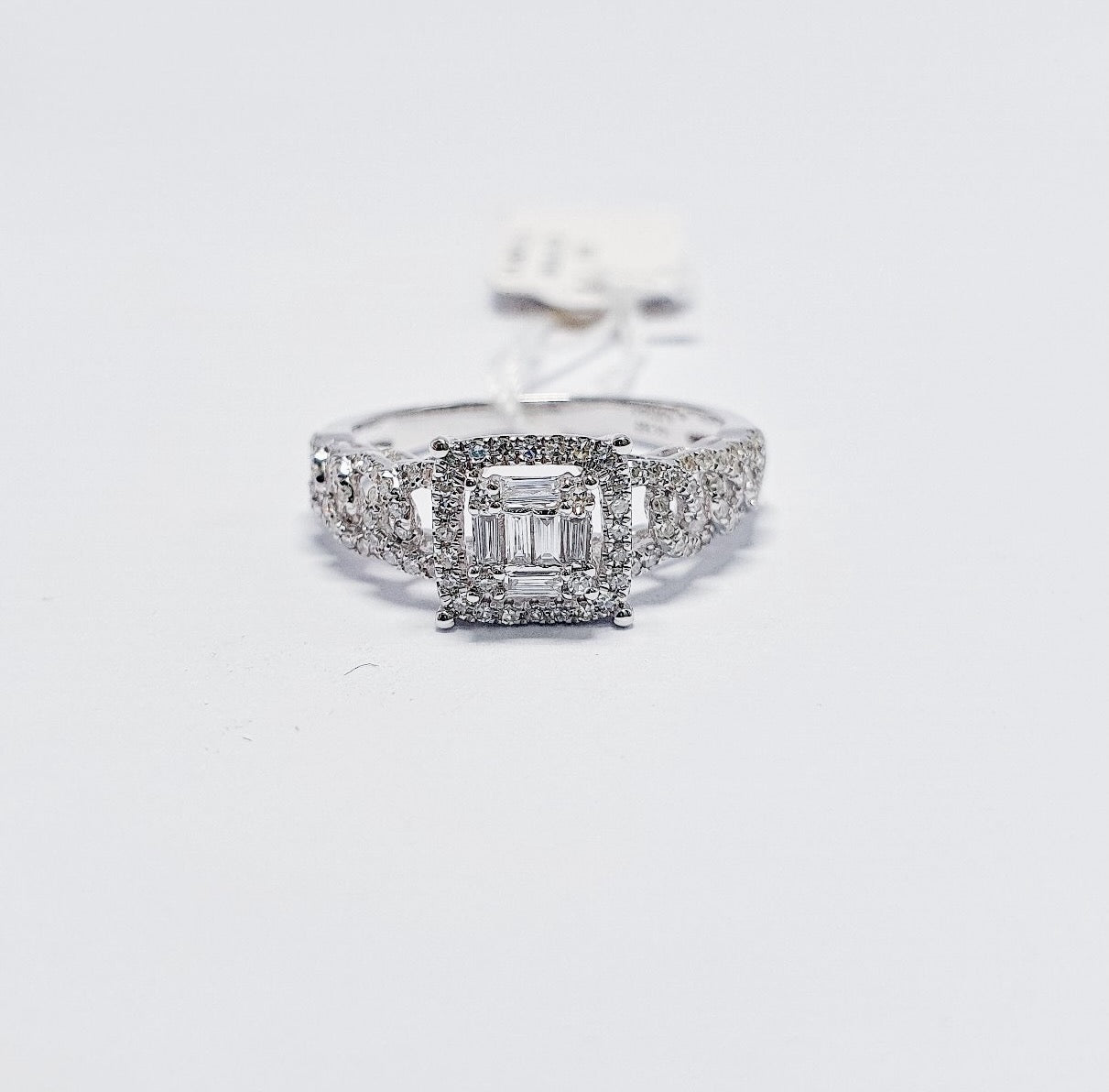 Princess Illusion Halo Diamond Engagement Ring