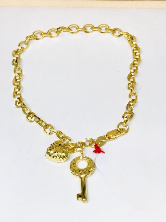 Lock Heart Bracelet 18K Gold