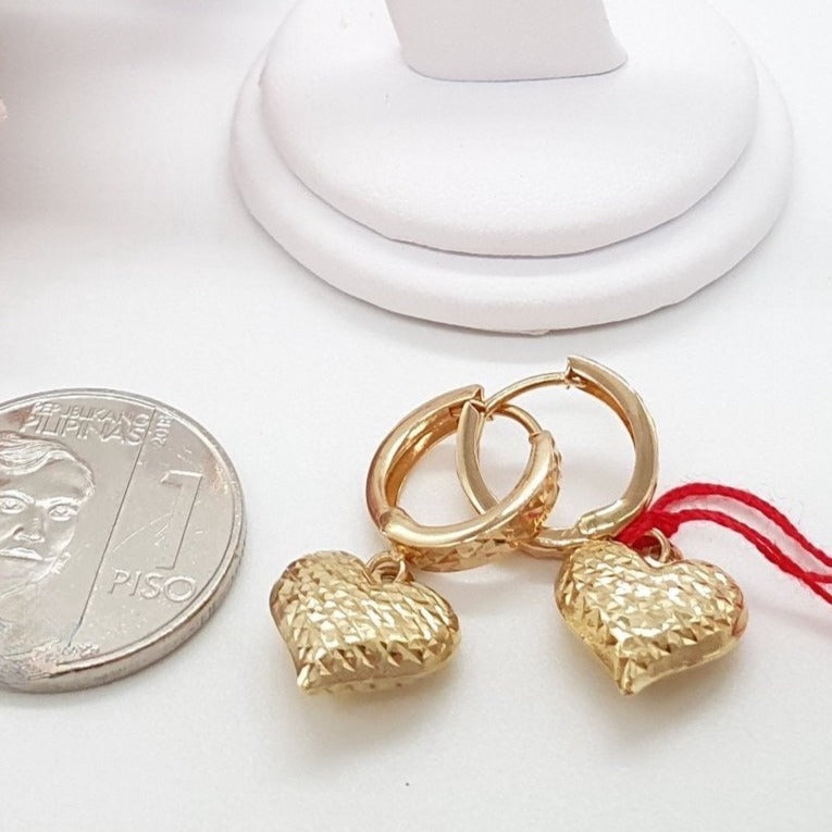 Dangling Heart Diacut Huggies Earrings – ZNZ Jewelry Affordagold