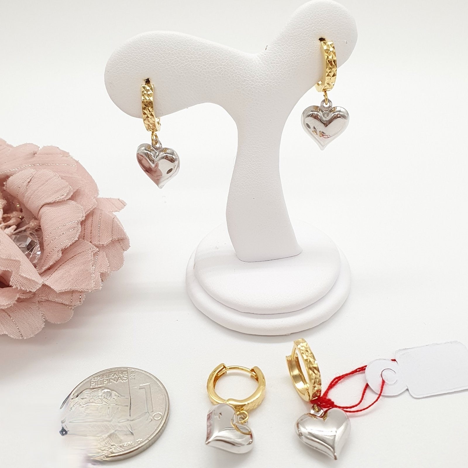 Dangling White Heart Earrings – ZNZ Jewelry Affordagold