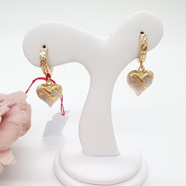 Dangling Tricolor Heart Earrings – ZNZ Jewelry Affordagold