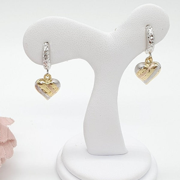 健康アクセサリー hugunz HearT II Dangling Heart White Huggies Earrings – ZNZ Jewelry Affordagold