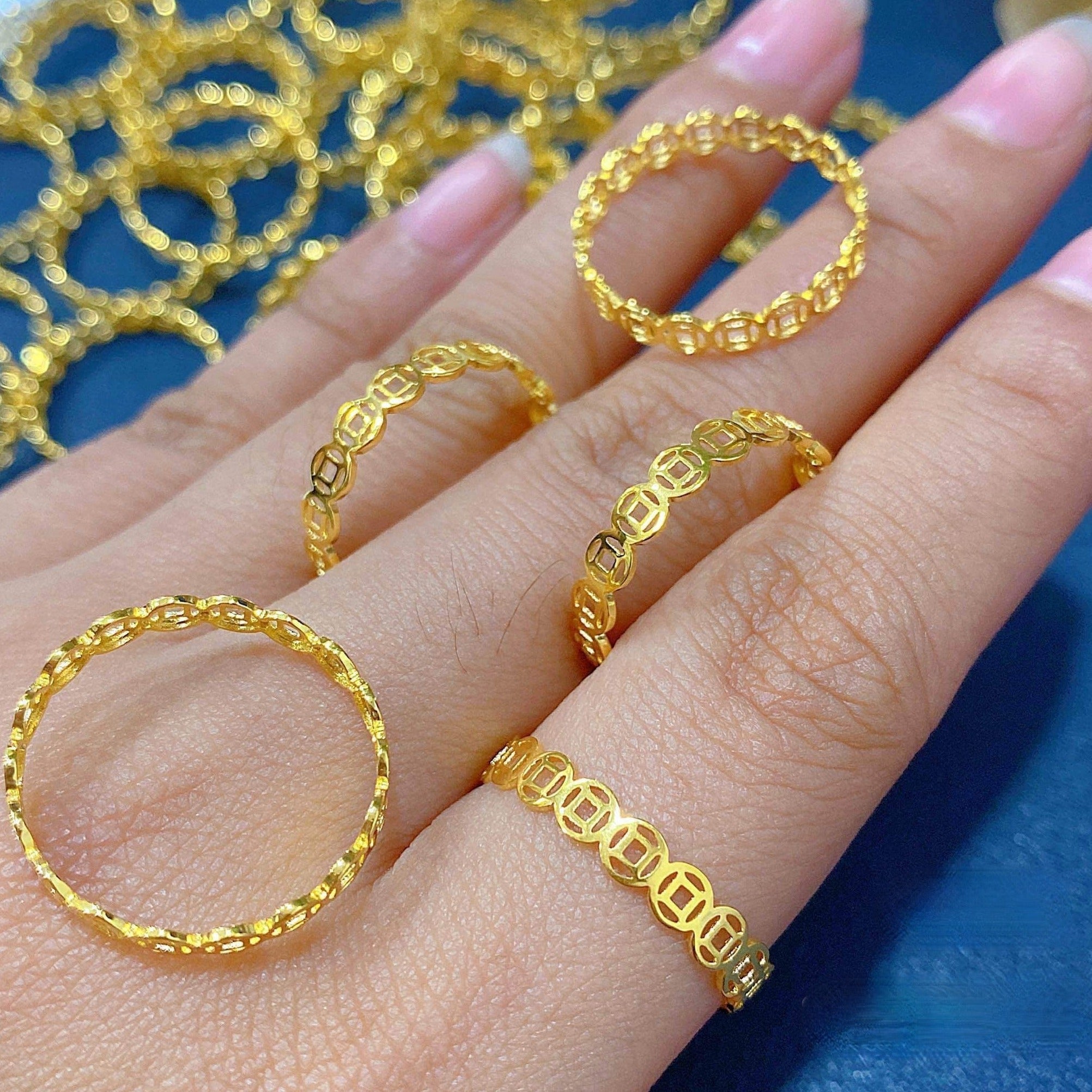 Twin Coin Ring in Gold | Handcrafted Jewellery – Dori