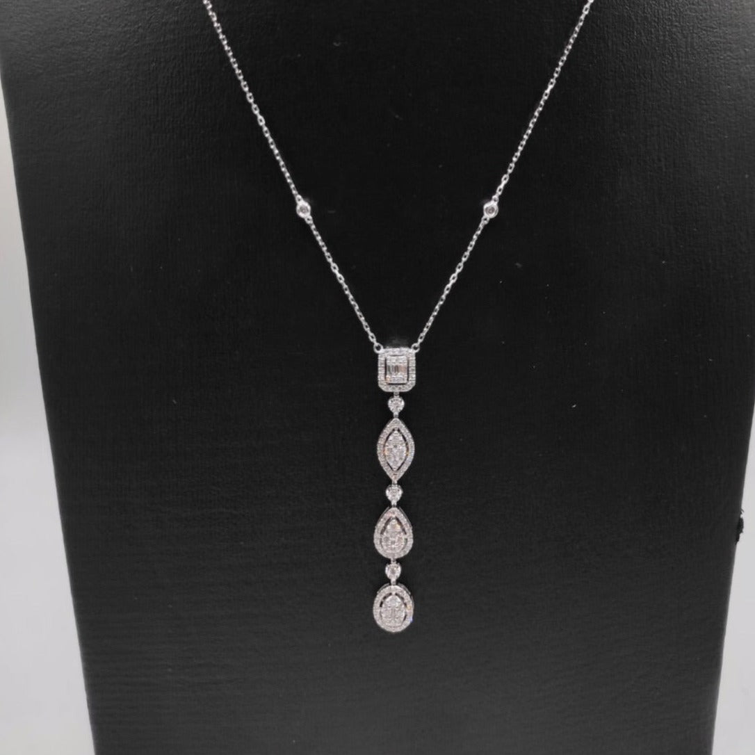 .80ct Multi-Shape Drop Diamond Necklace