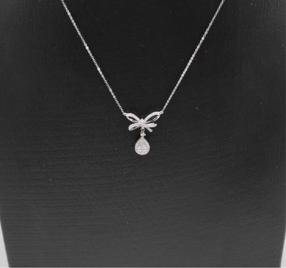 .20ct Pear Ribbon Diamond Necklace