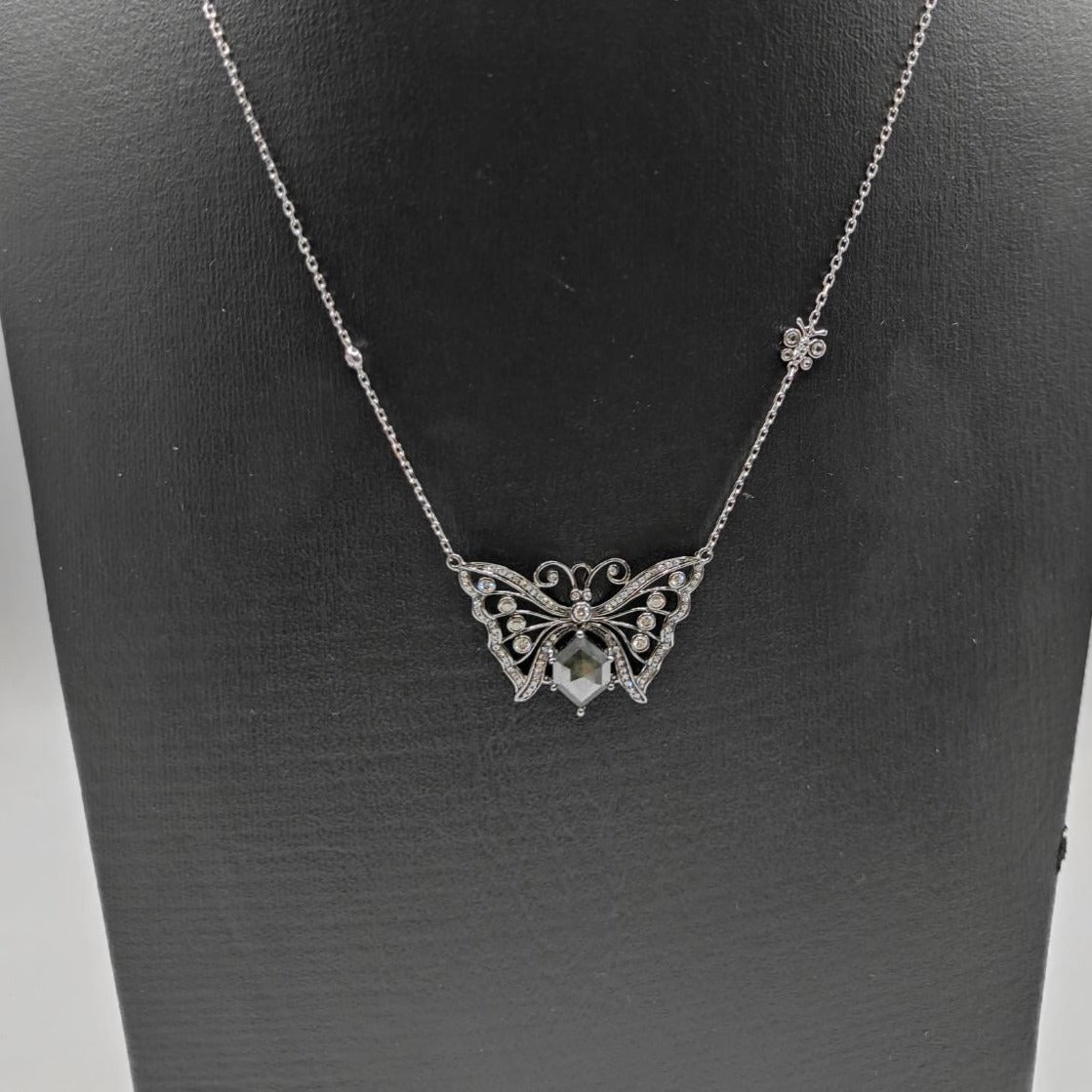 .25ct Black Diamond Butterfly Necklace