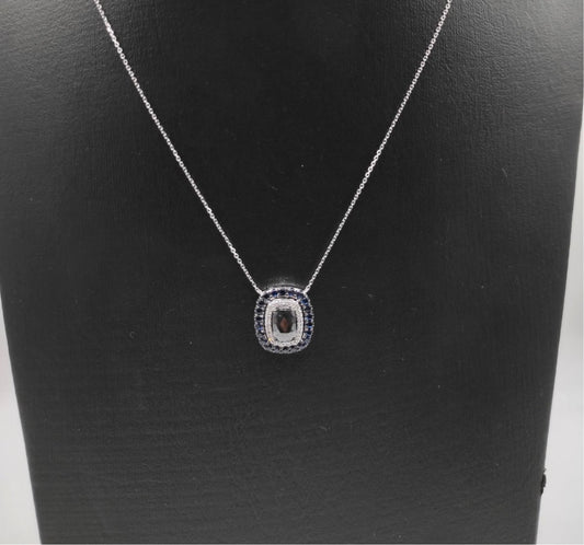 Blue & Black Diamond Necklace