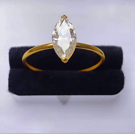 Marquise Moissanite Engagement Ring 18K