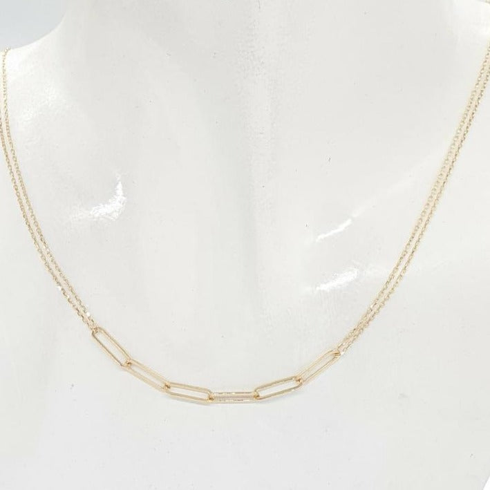Link Double Strand  Necklace 18K Gold