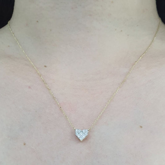 .25ctw Heart Diamond Sweetheart Necklace 14K White/Yellow Gold