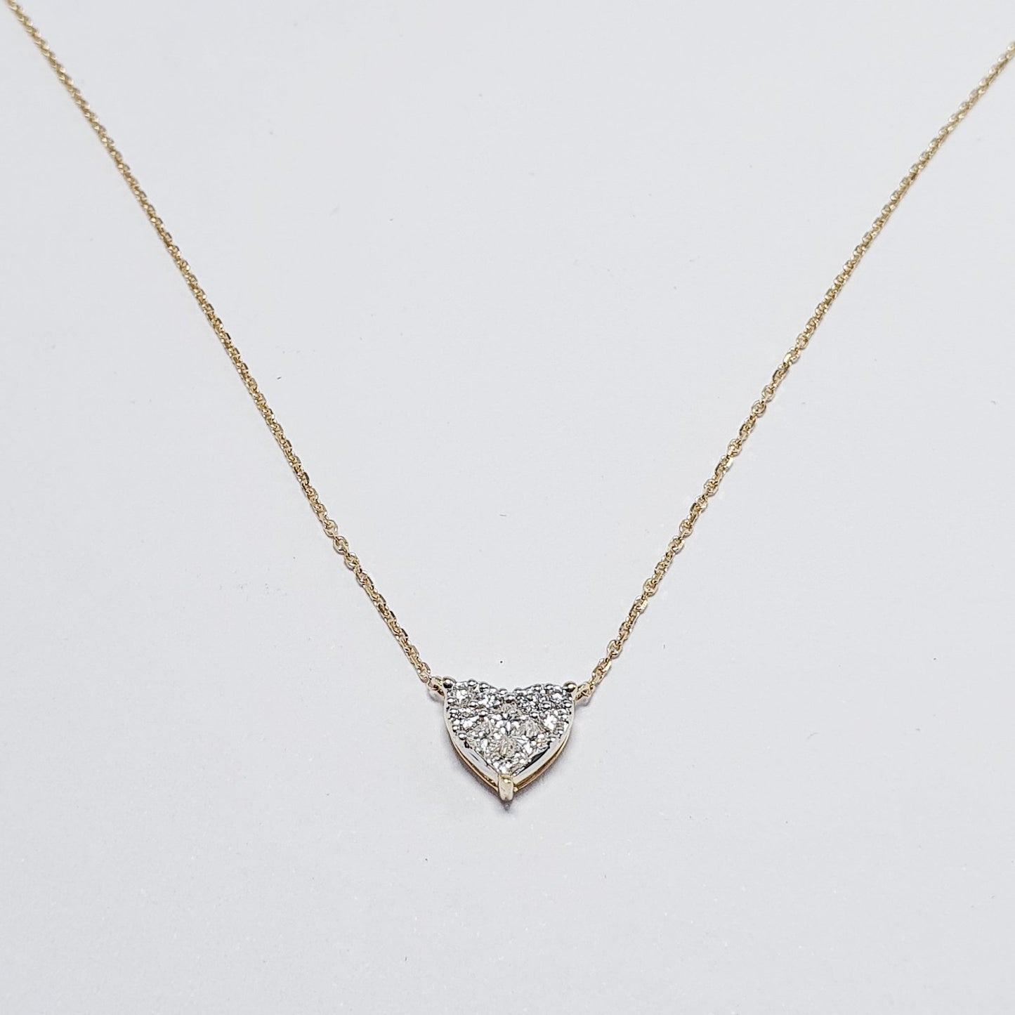 .25ctw Heart Diamond Sweetheart Necklace 14K White/Yellow Gold