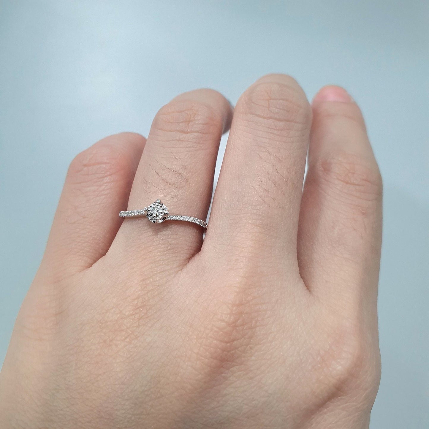 .11ct Diamond Twist White Gold Engagement Ring