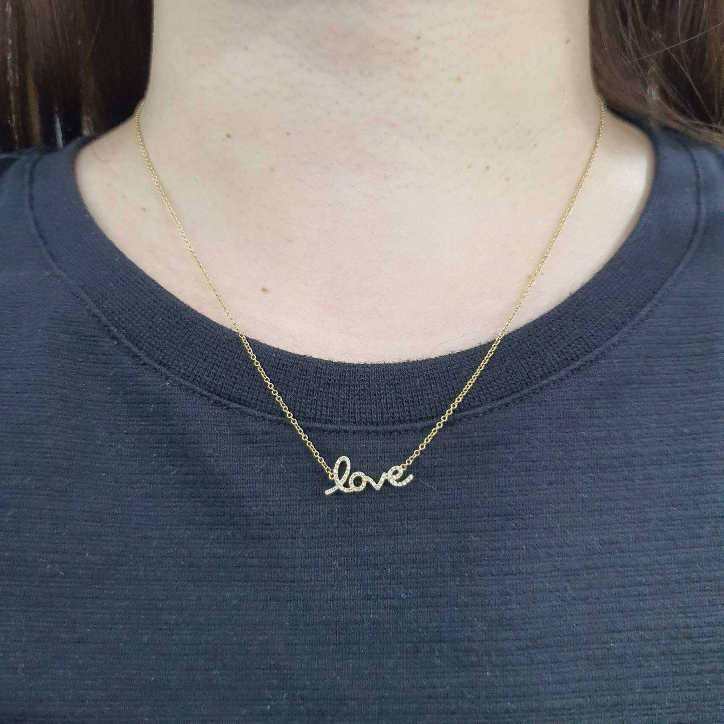 Mini Love Diamond Necklace 14K Gold
