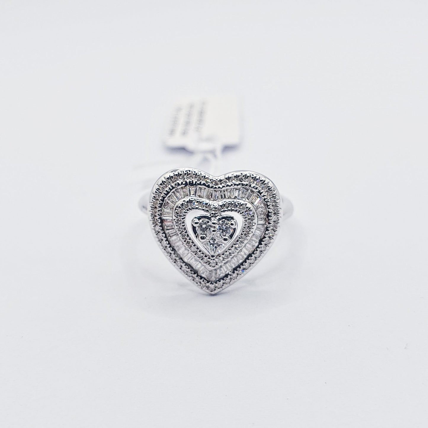 .43ctw Baguette Halo Heart Diamond Ring 14K Gold