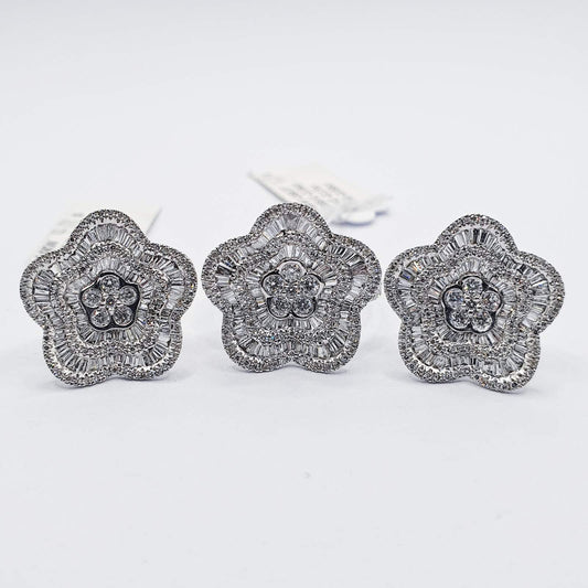 2.3 ctw Undulating Flower Diamond Jewelry Set 14K Gold