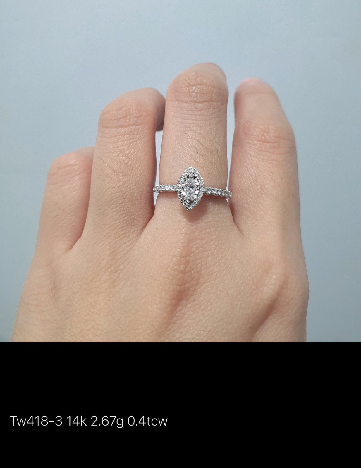 Marquise Illusion Halo Diamond Engagement Ring