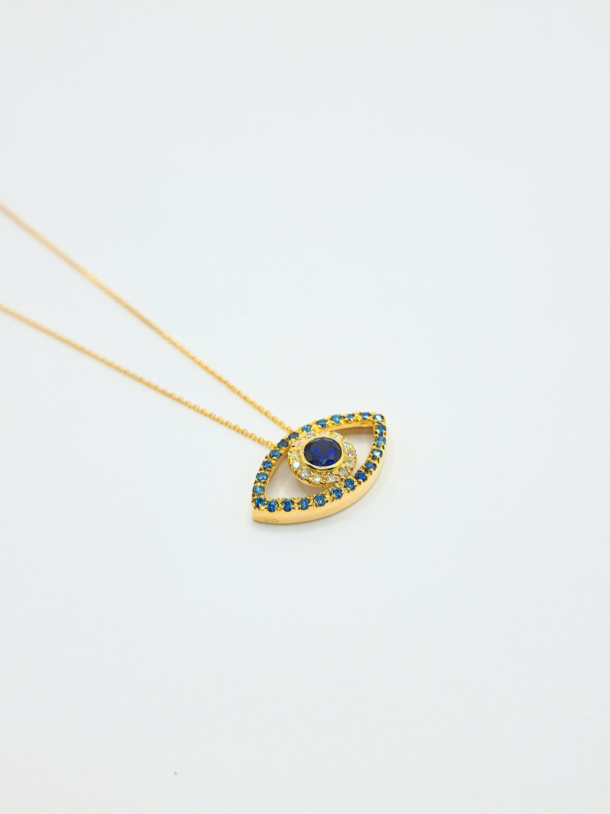 Evil Eye Diamond Necklace 14K