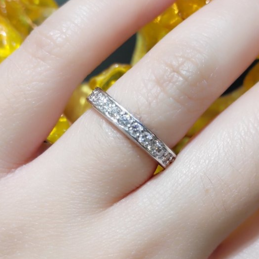 1.0ctw Half Eternity Diamond Ring 14K White Gold – ZNZ Jewelry