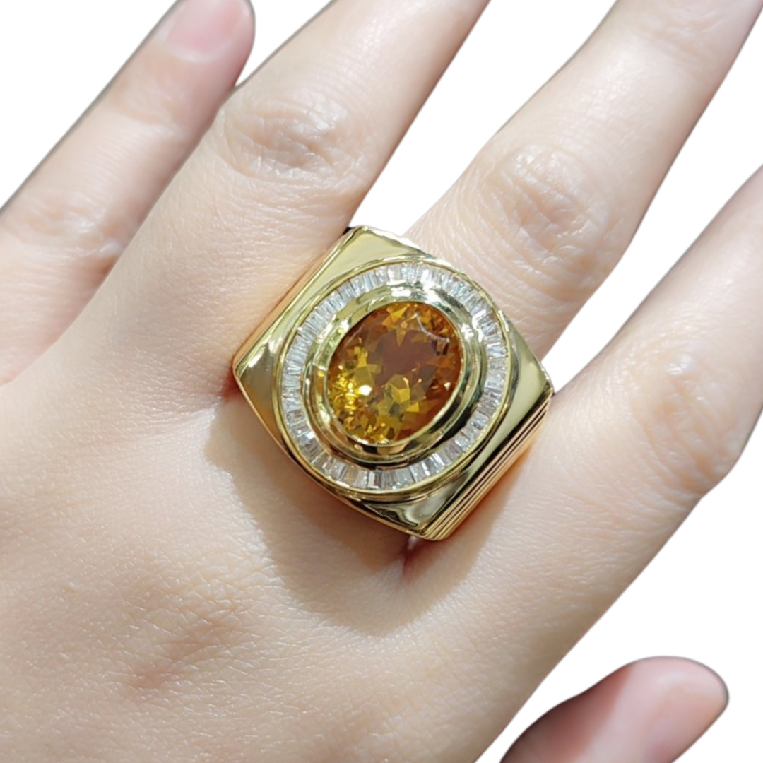 Mens 18kt gold top rings