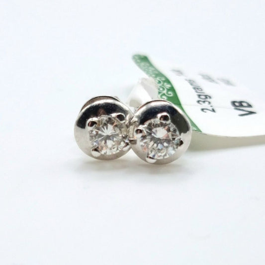 .68 CTW Diamond Stud Earrings 14K White Gold
