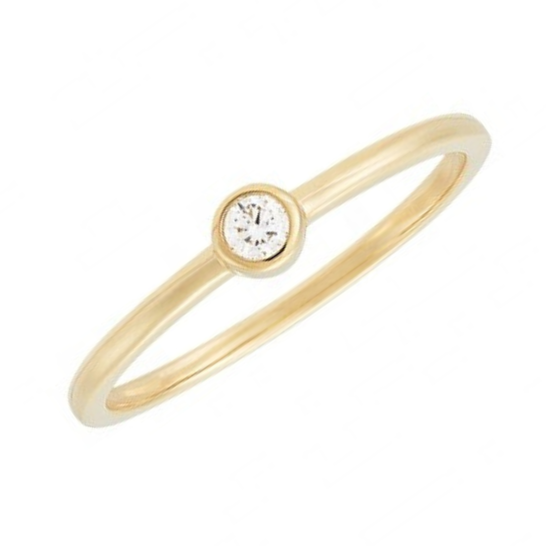 .10ct Solitaire Diamond Bezel Engagement Ring