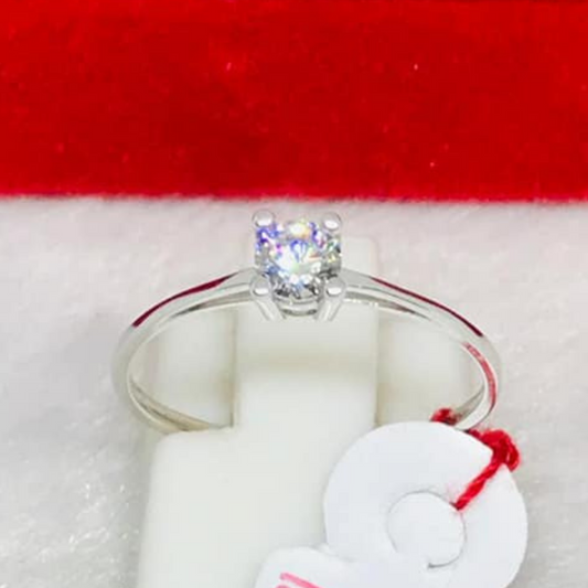 Dainty White Gold Engagement Ring 18K